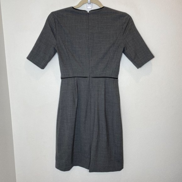 J Crew 365 Everyday Stretch Heather Gray Paneled Sheath Dress 00 P Knee Length - Picture 9 of 10